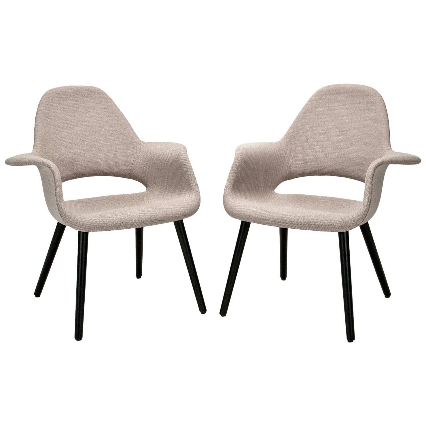 Pair of Organic Armchairs by Charles Eames and Eero Saarinen for Vitra