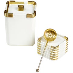 Vintage Lancel Ice Bucket with Coaster and Spoon