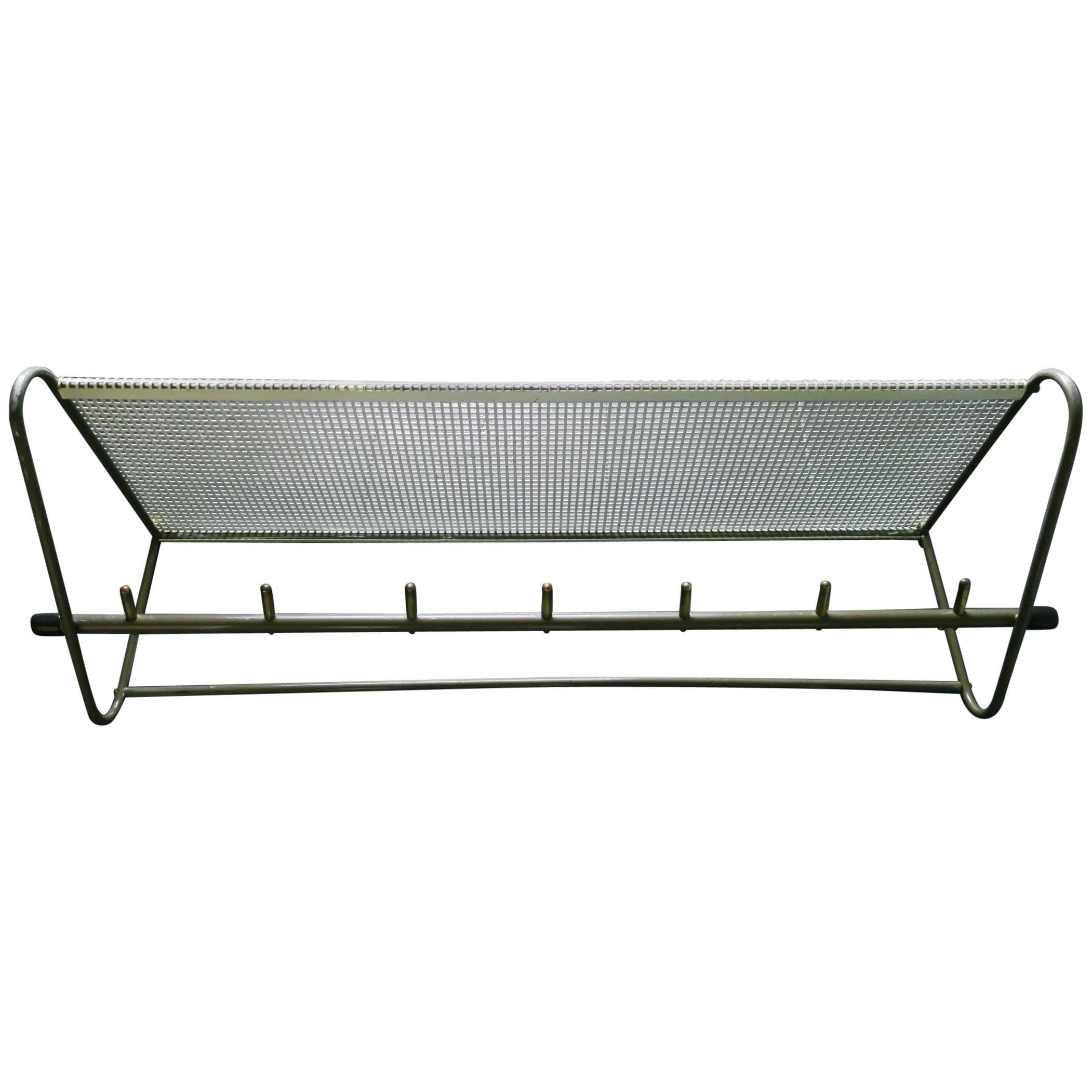Perforated Metal Coat Rack Mid-Century For Sale