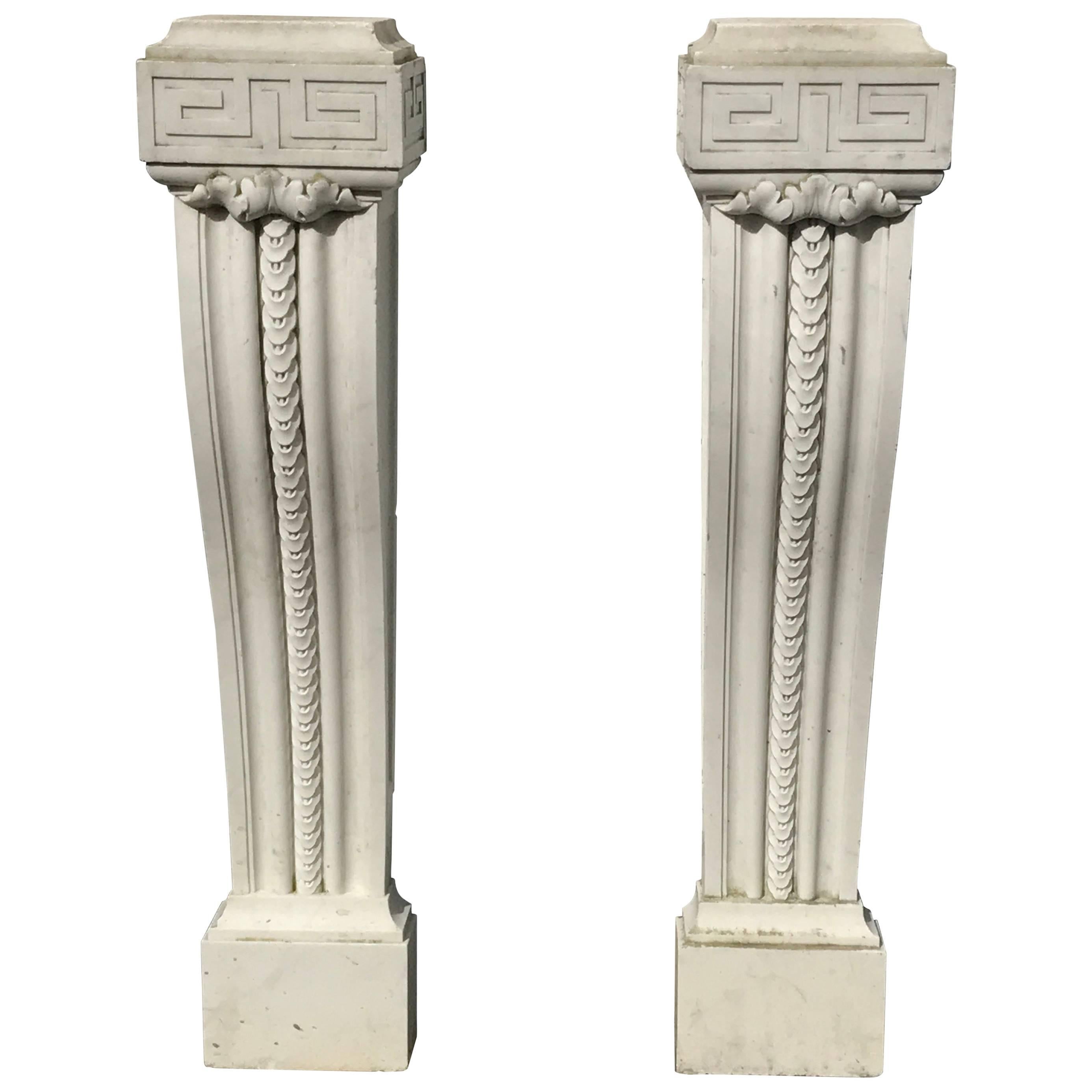 Pair of 19th Century English Regency Marble Plinths or Pedestals