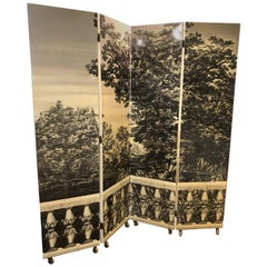 Two Italian Mid-Century Modern Piero Fornasetti "Bosco Con Balaustra" Screens