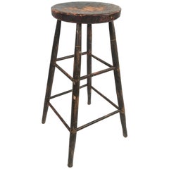 Early Painted Windsor Accountant's Stool 8