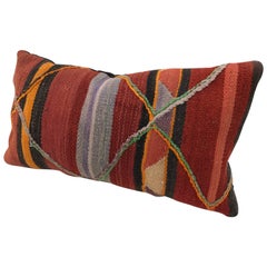 Custom Moroccan Pillow Cut from a Vintage Hand-Loomed Wool Berber Rug