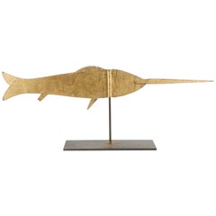 19th Century American Swordfish Weathervane Gilded Sheet Iron 8