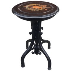 Antique Thonet Wien, Curved and Blackened Wood Gueridon, circa 1890