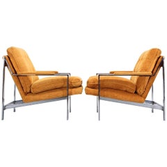 Pair of Chrome Lounge Chairs by Cy Mann, 1970s