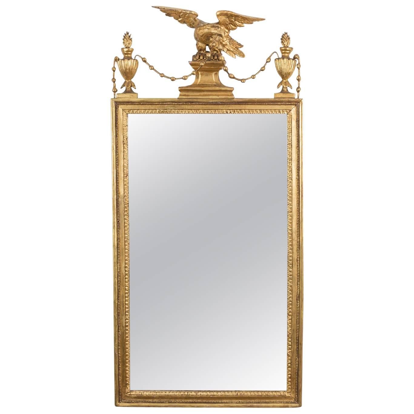 Sheraton Period Pier Mirror Sheraton Period Neoclassical Giltwood Pier Mirror For Sale