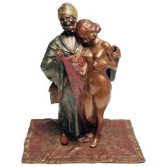 Vienna Bergman'n' Bronze Bruno Zach Slave Trader with Girl Made circa 1930 9