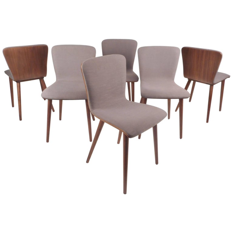 Set of Six Contemporary Modern Dining Chairs For Sale at 1stDibs