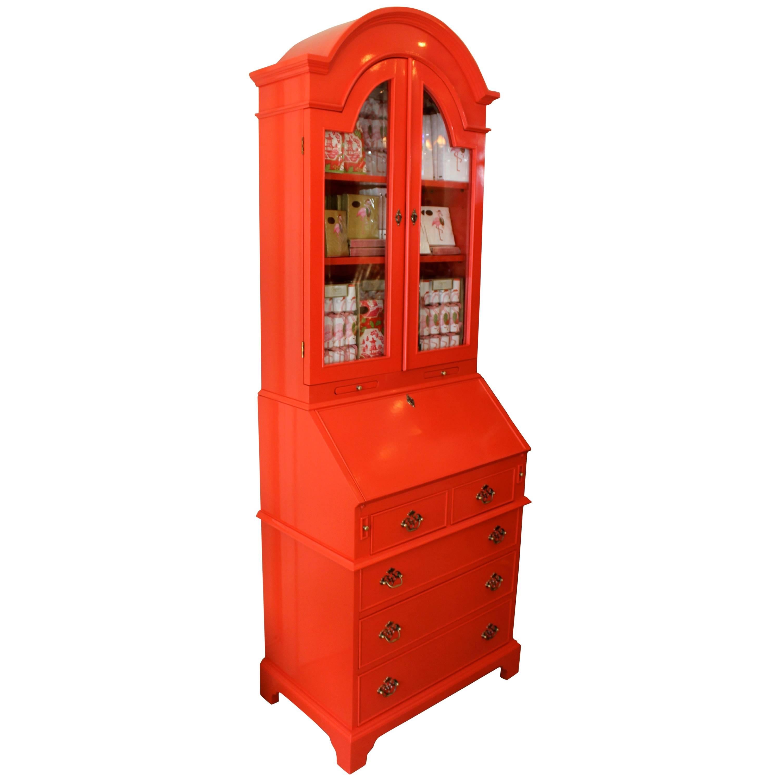 Third Quarter of the 20th Century Slant Front Lacquered Secretaire For Sale