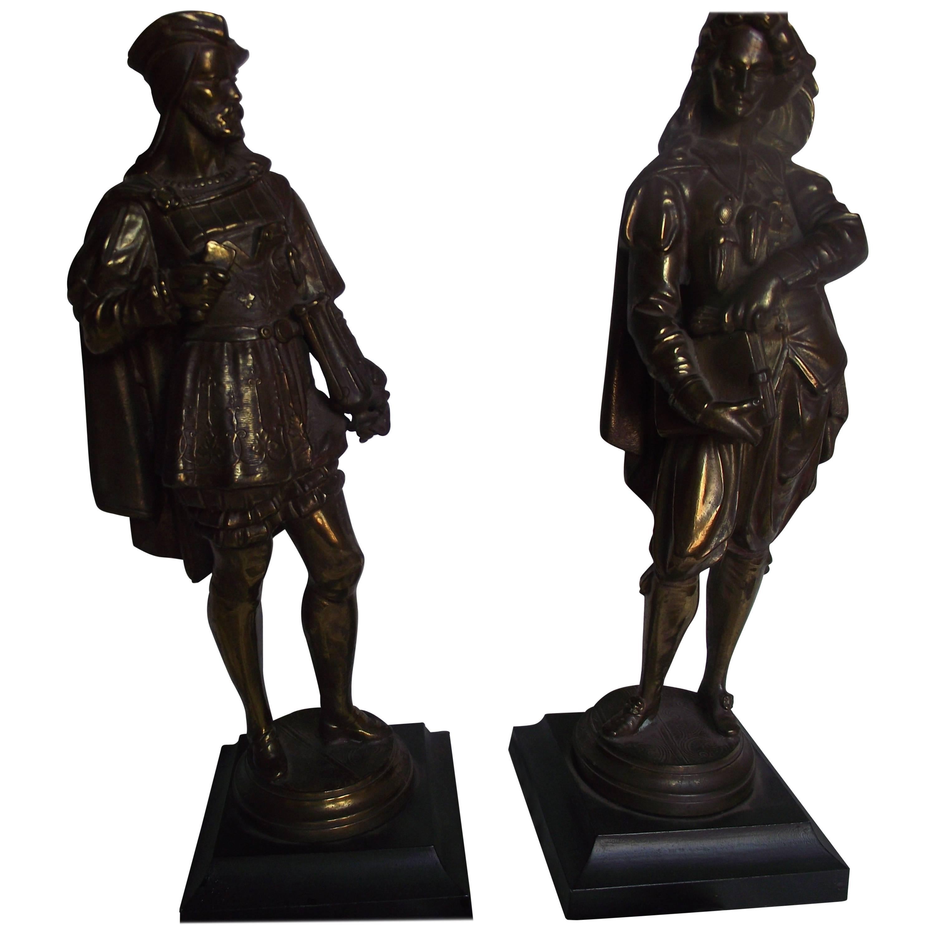 Sculptures of 18th Century Men, Bronze Finish Spectre For Sale