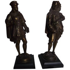 Antique Sculptures of 18th Century Men, Bronze Finish Spectre