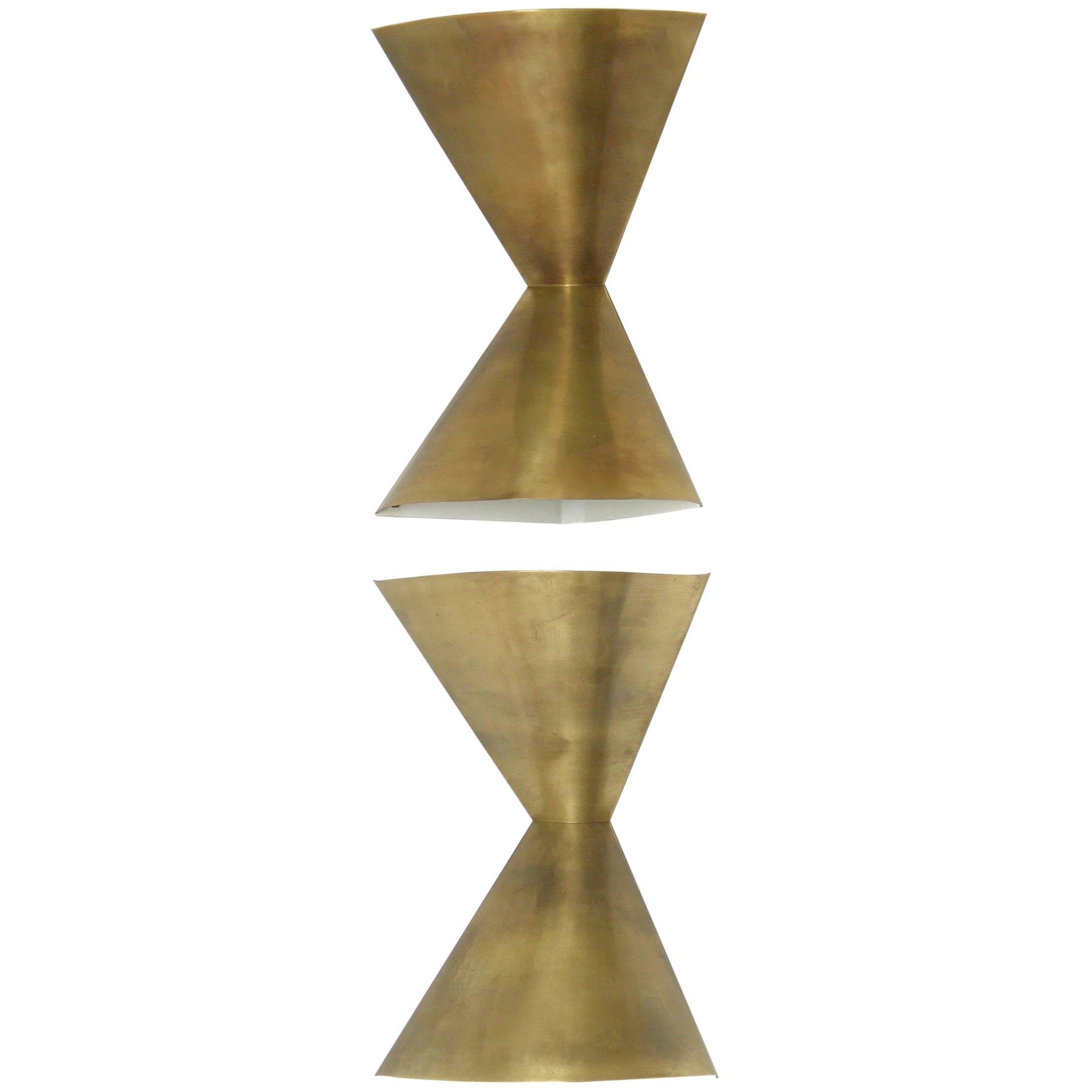 Edward Wormley Brass Corner Lamps for Lightolier with Upward and Downward Light