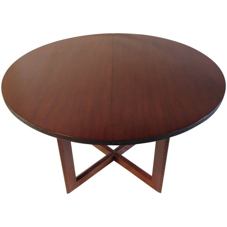 Frank Lloyd Wright Mahogany Oval Dining Table Heritage Henredon