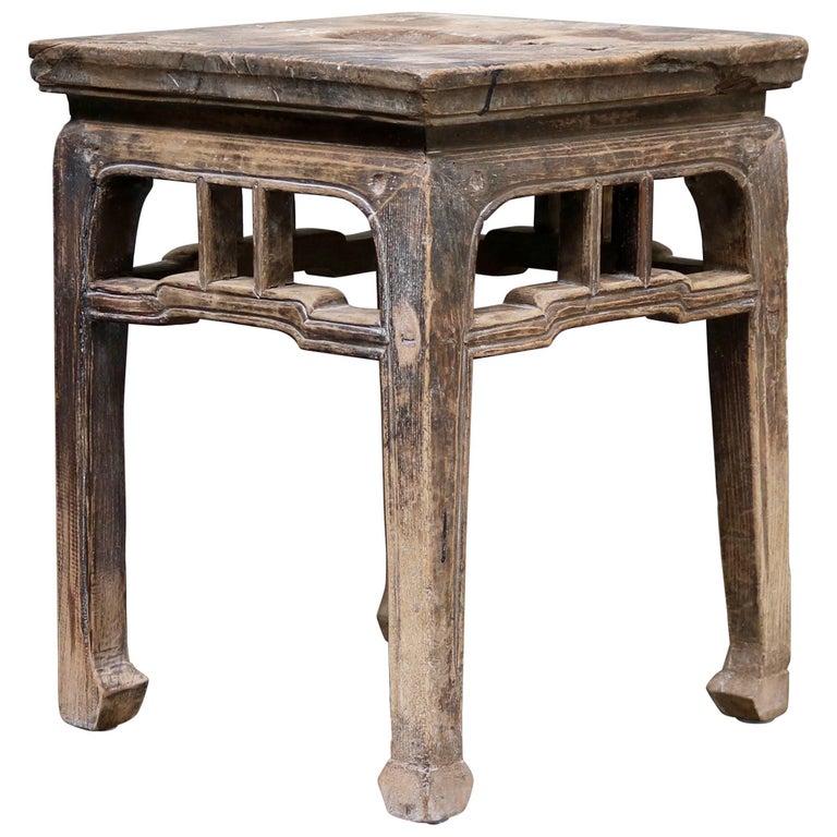 Ancient Chinese Wooden Stool from the Shanxi Province For Sale at