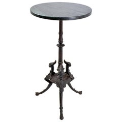 Antique Napoleon III Gueridon Iron Table with Marble Top 4