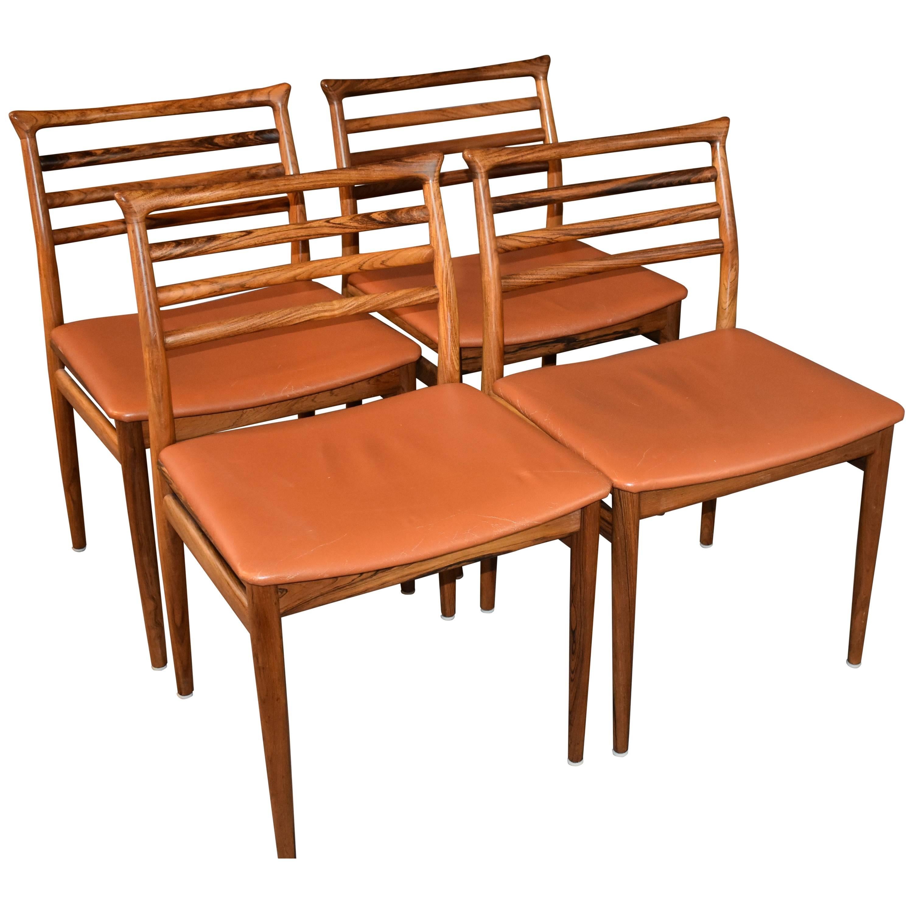 Erling Torvits Rosewood Mid-Century Dining Chairs For Sale