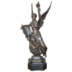 Spelter Statue of Angel by by Marcel Debut (1865-1933 - Entitled -Science
