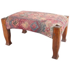 Antique Arts & Crafts Stickley Bros Mission Oak Upholstered Oak Footstool 6