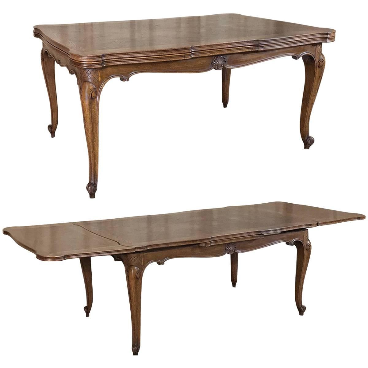 Antique Country French Draw-Leaf Dining Table