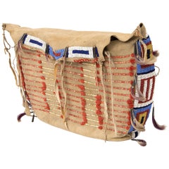 Antike Native American Beaded Possible Bag:: Sioux