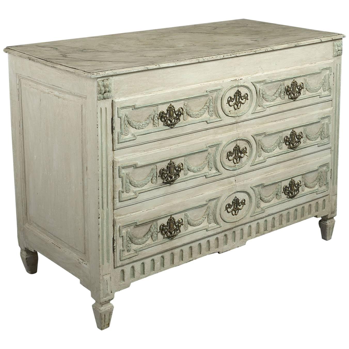 18th Century Louis XVI Painted Side-Cabinet For Sale