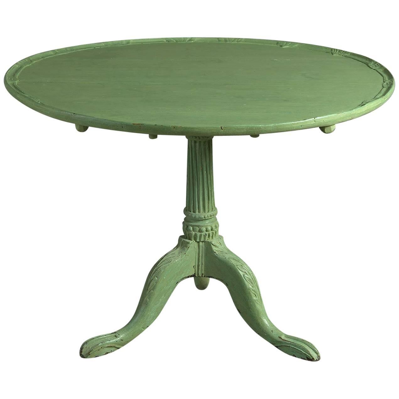 18th Century Late George II Green Painted Tripod Table For Sale