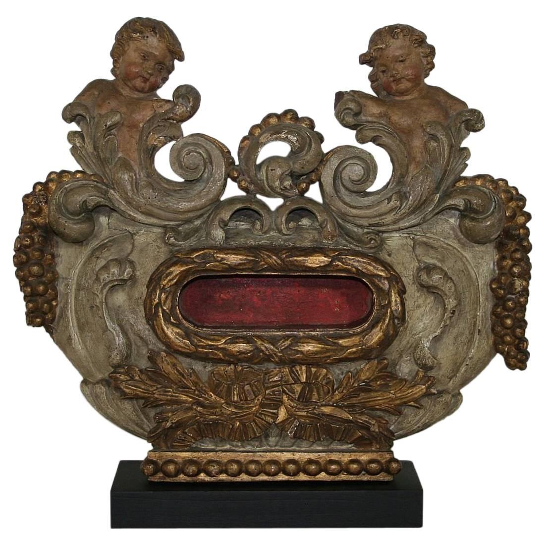 Unique 17th Century Italian Baroque Reliquary with Angels