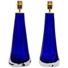Pair of Table Lamps in Murano Glass Signed by "Toso Murano"