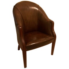 English Leather Library Tub Chair