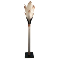 Lampadaire tulipe en acrylique Rougier