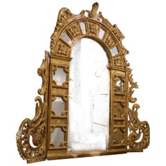 18th Century  Mirror , carved and gilded wood , from a Spain collection