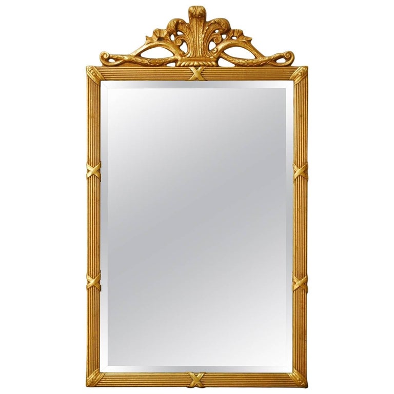 Louis XVI Style Giltwood Bevelled Mirror at 1stDibs