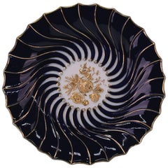 19th Century, Meissen Porcelain Cobalt Blue Plate