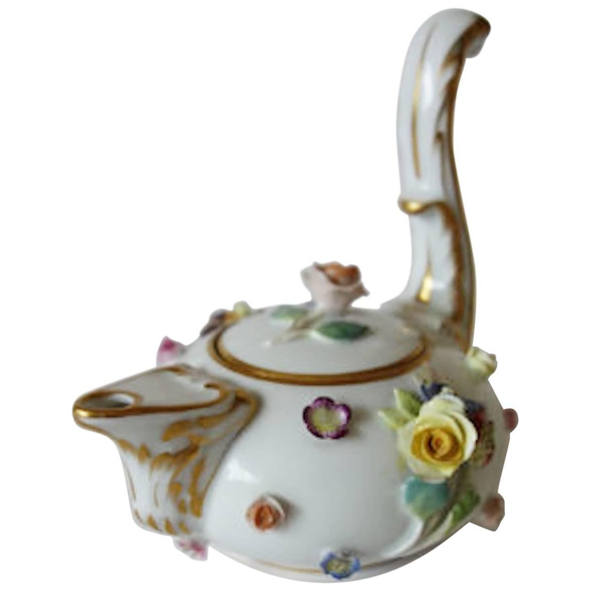 Late 19th Century, Meissen Porcelain Teapot High Handle For Sale