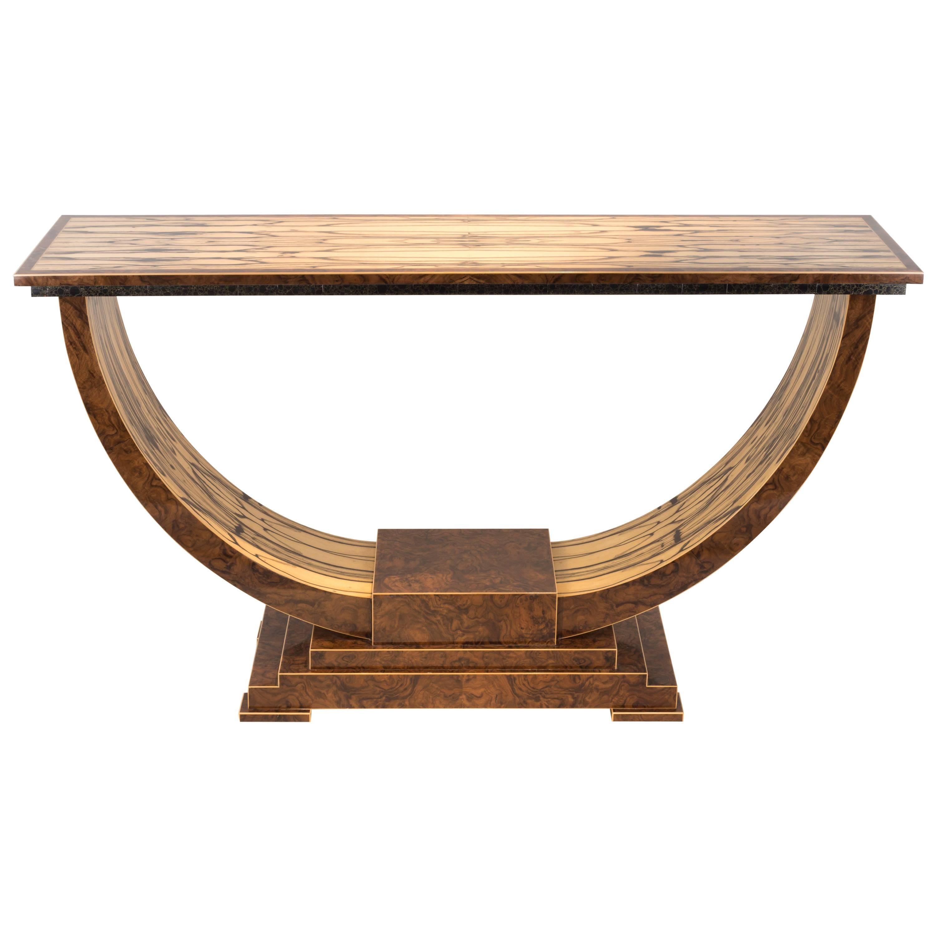 White Ebony Excelsior Console Table For Sale