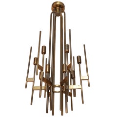 Vintage Italian Linear Chandelier in the Style of Sciolari 3