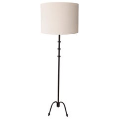 Vintage Iron Floor Lamp in the Manner of Jacques Adnet