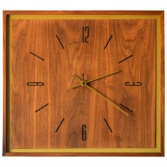Retro Mid-Century Modern Walnut Clock