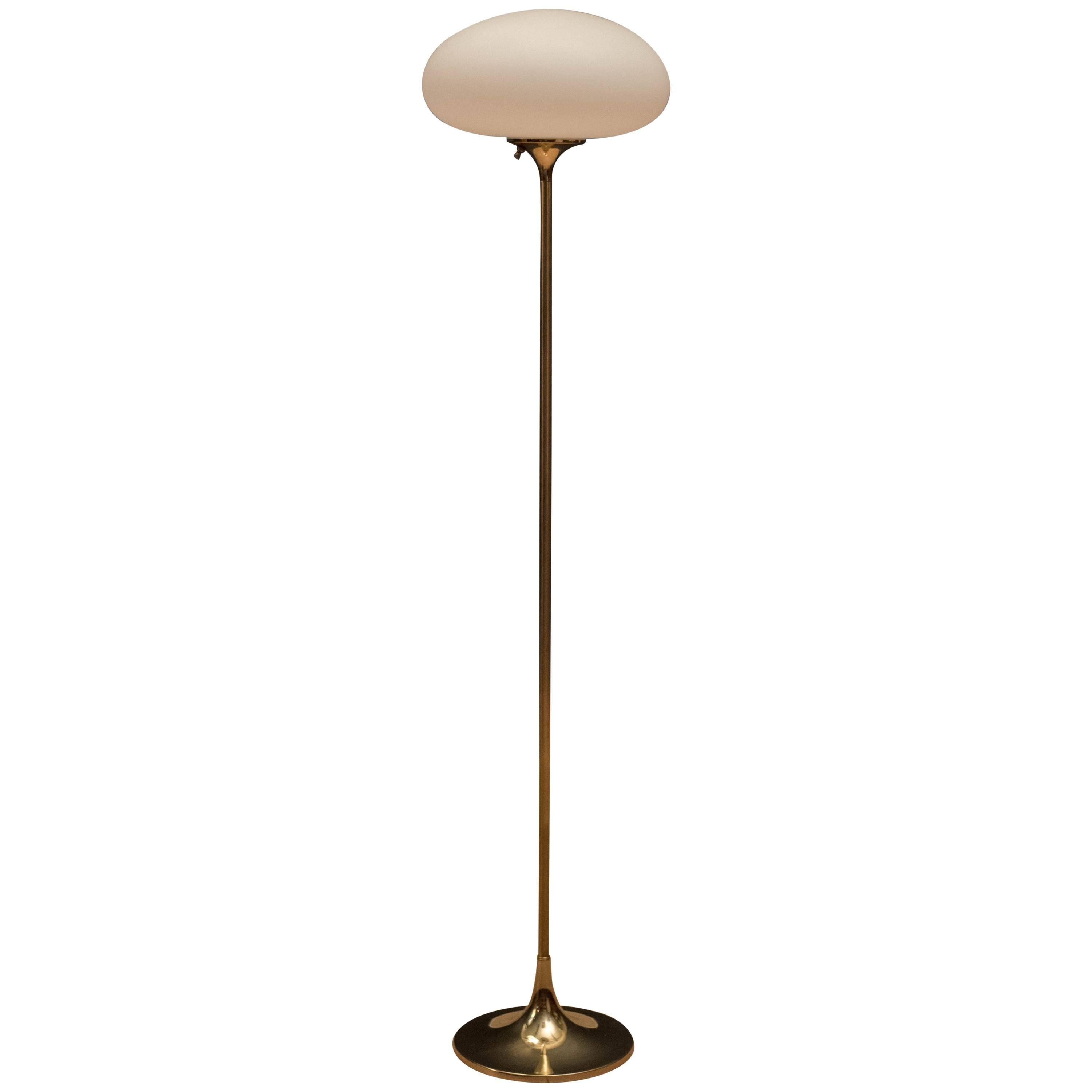 Mid-Century Brass Laurel Floor Lamp