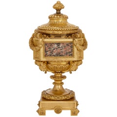 Neoclassical Style Marble Mounted Ormolu Antique Vase Attributed to Picard