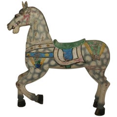 Antique Early 20th Century Carved Wood Carousel Horse