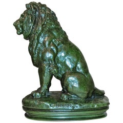 'Lion Assis', Bronze by Antione-Louis Barye