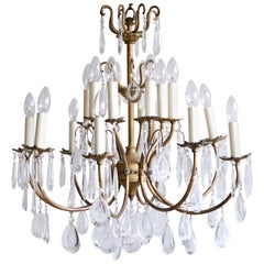 Antique French Brass Chandelier