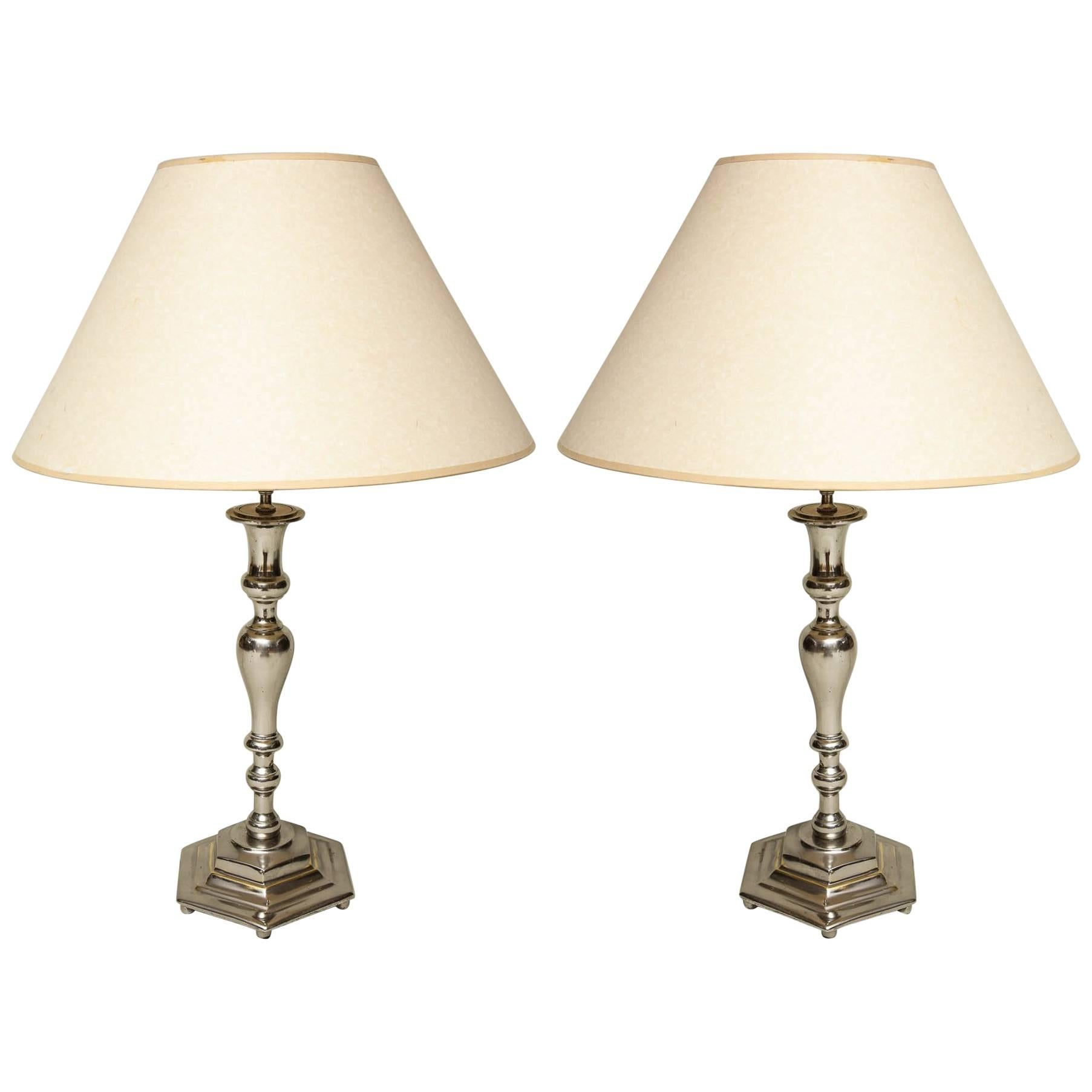 Silvered Tabletop Lamps