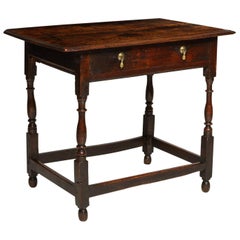 Antique Early 18th Century English Oak Side Table