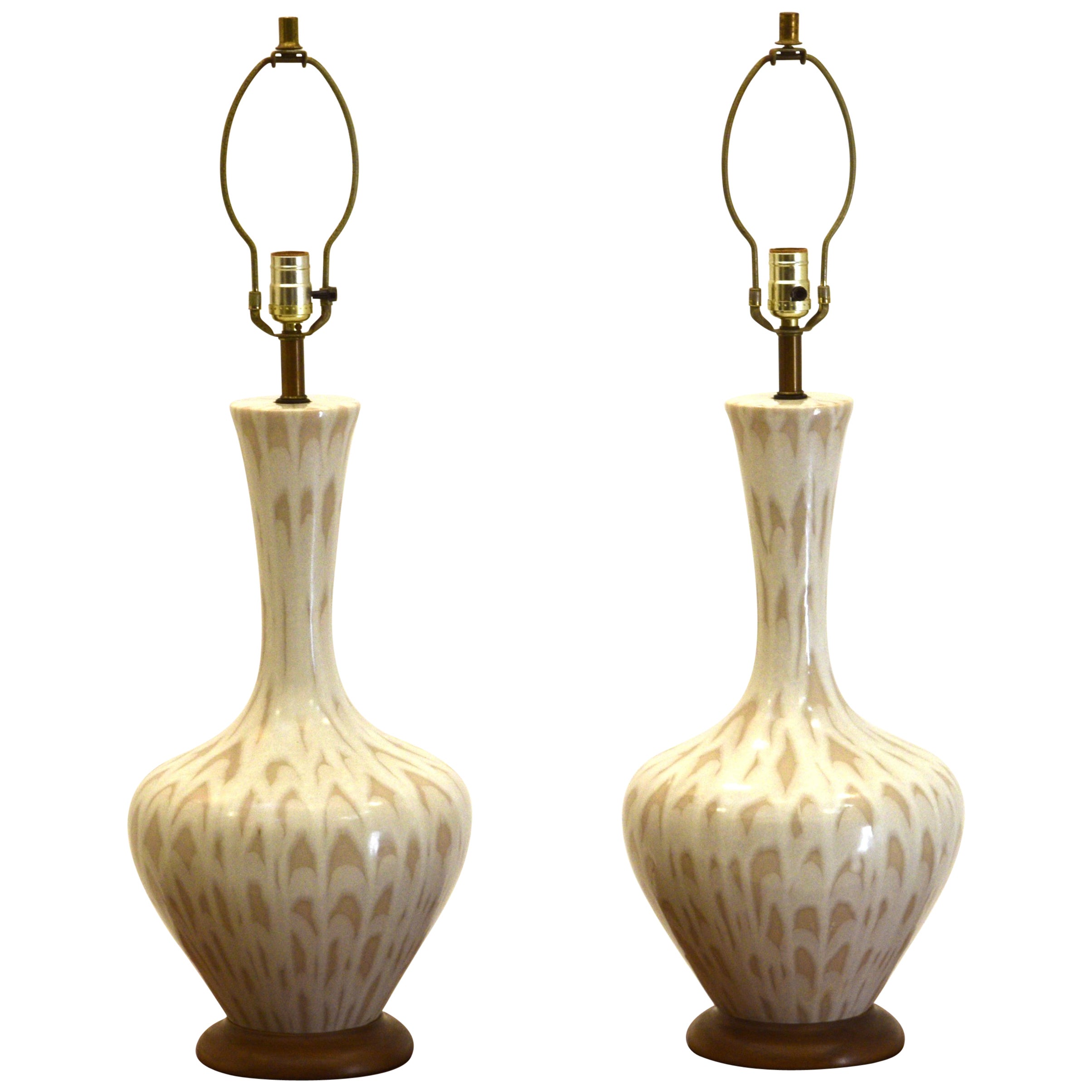 Large Pair Of Ceramic Table Lamps By Phil Mar Sandel At 1stdibs