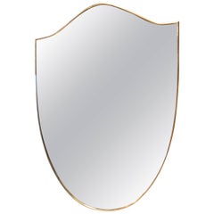 Italian Brass Shield Shaped Framed Mirror 3