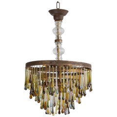 1920s Waterfall Chandelier with Contemporary Teardrops