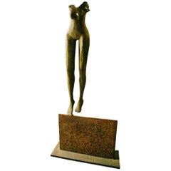 Sculpture de femme au corps en bronze massif